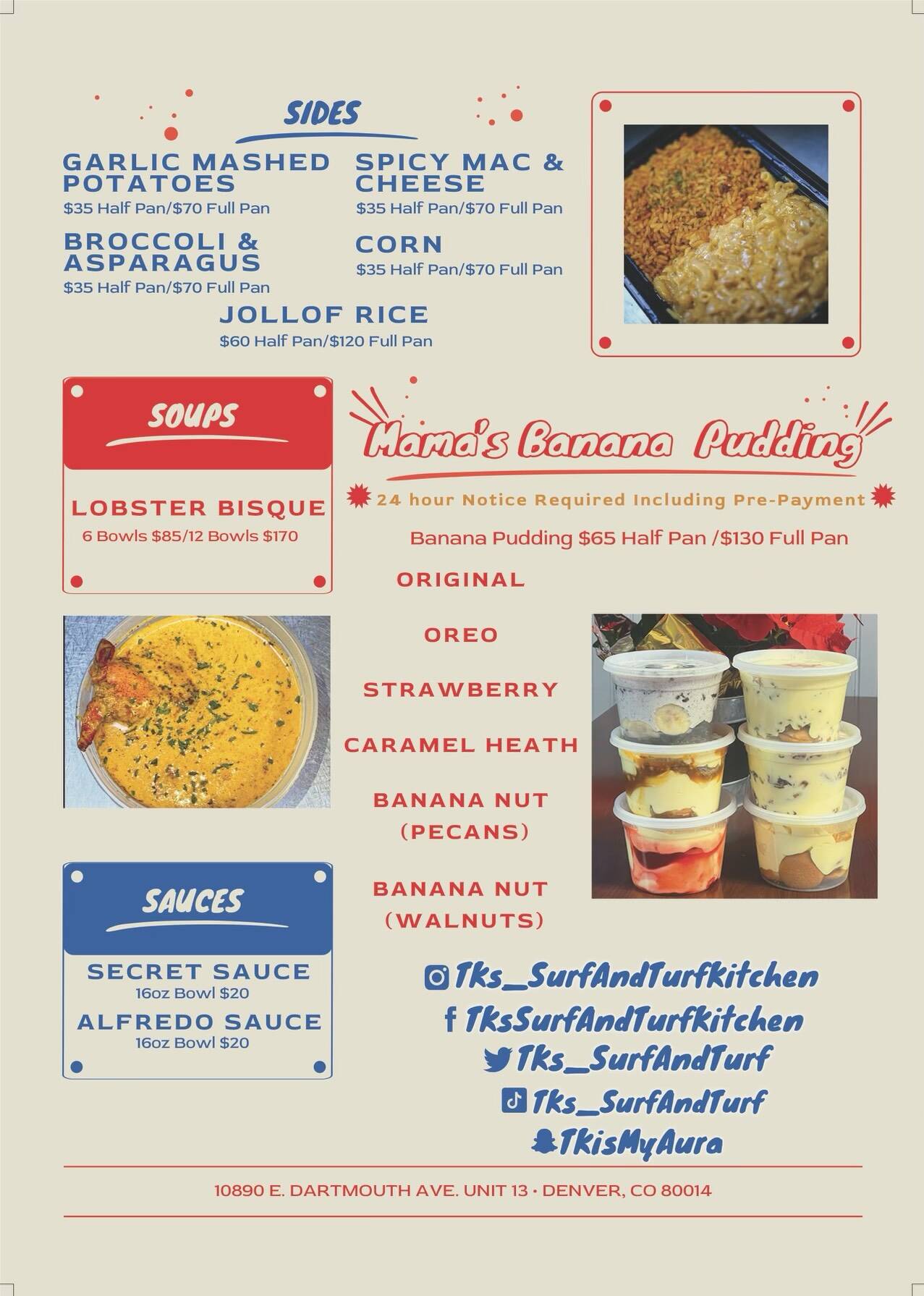Catering Menu | TK's Surf & Turf Kitchen